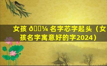 女孩 🐼 名字芯字起头（女孩名字寓意好的字2024）